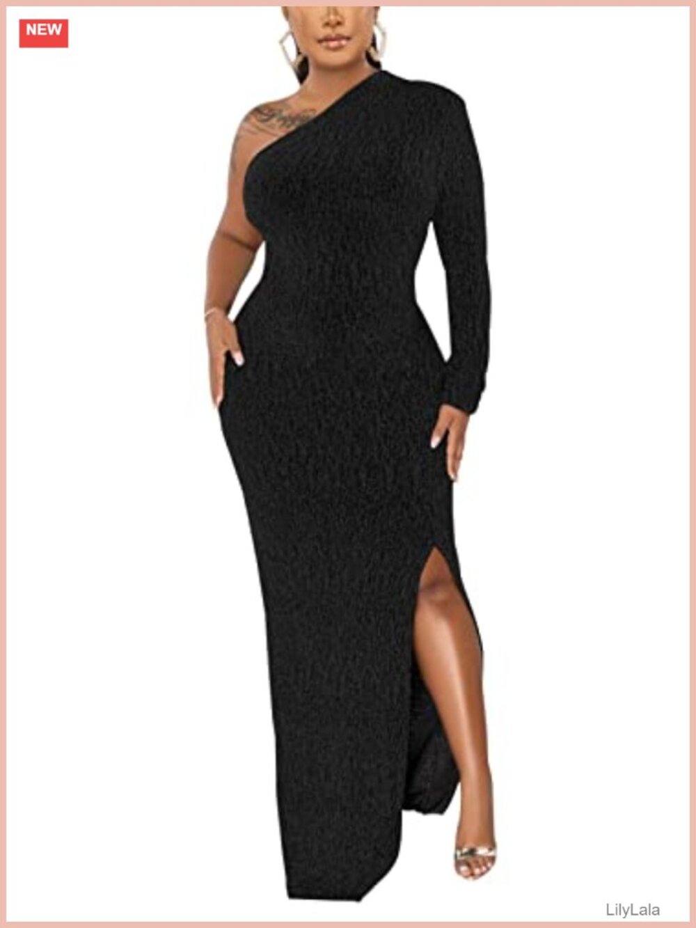 Elegant One Shoulder High Split Mermaid Evening Gown Formal Dress
